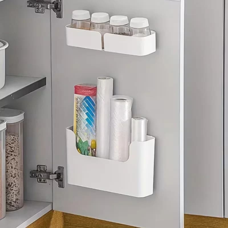 Dolap Kapağı İçi Asılabilir Düzenleyici Kutu, Streç Film ve Banyo Gereçleri Saklama Kabı