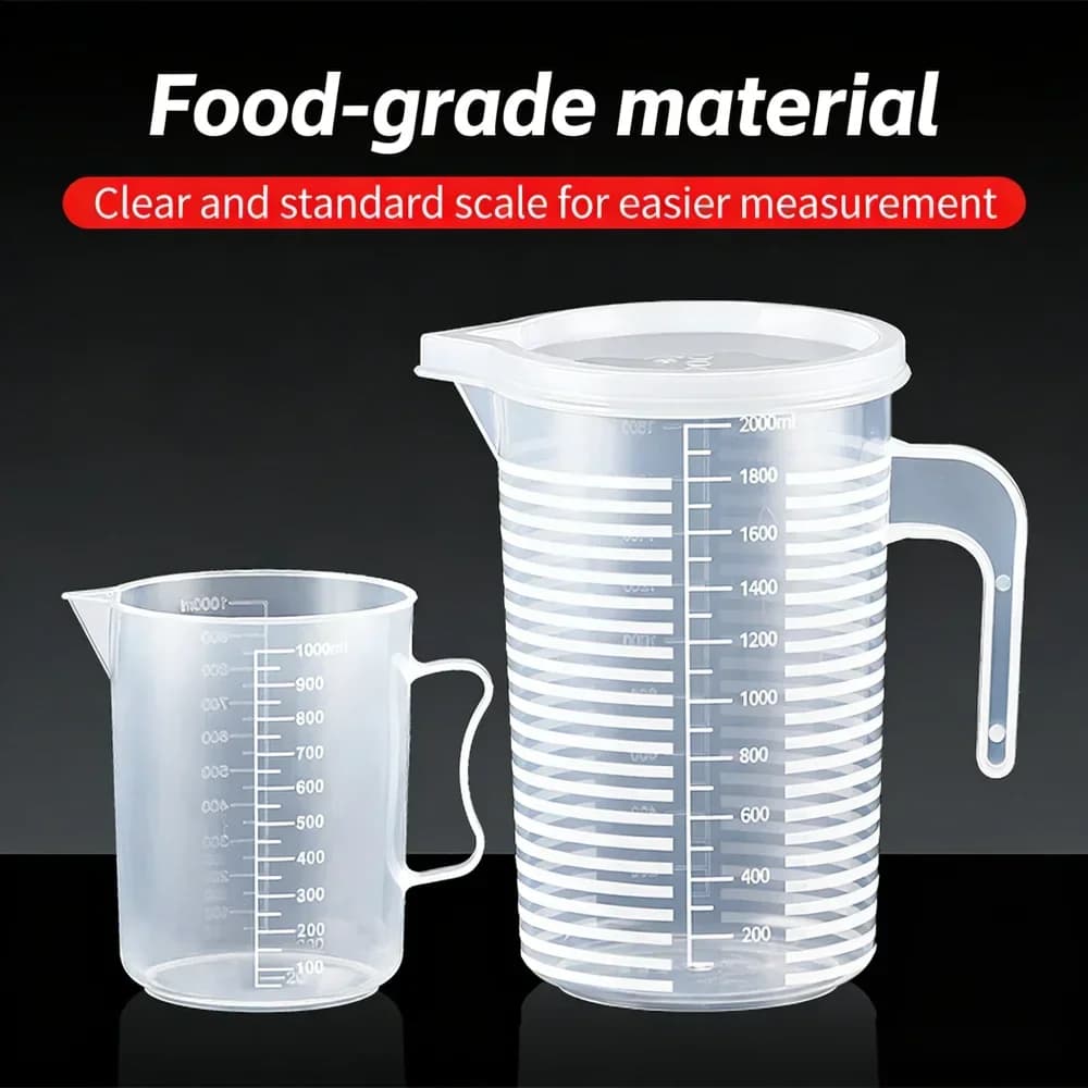 100-5000 ml Gıdaya Uygun Ölçekli Plastik Ölçü Kabı