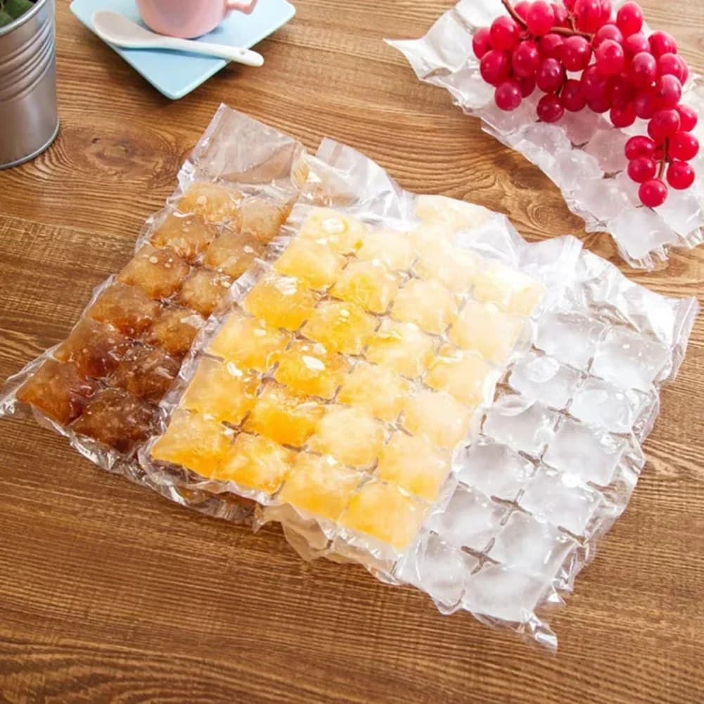 10-100 Adet/Paket Tek Kullanımlık Kendinden Kilitli Buz Torbası Buz Küpü Kalıbı