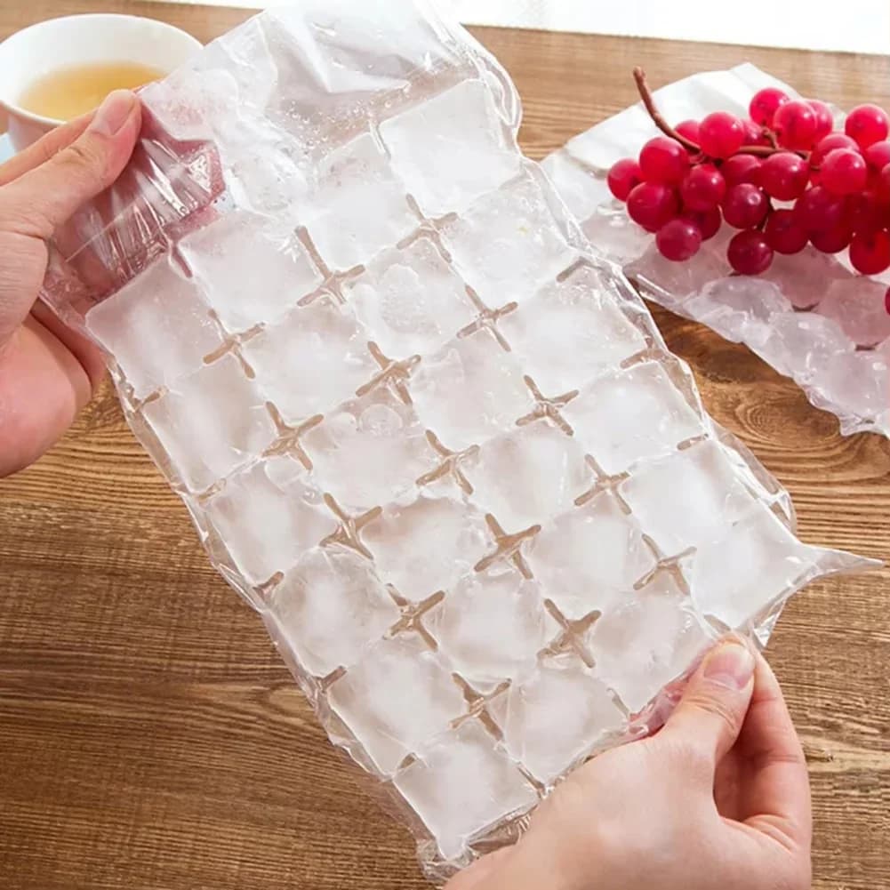 10-100 Adet/Paket Tek Kullanımlık Kendinden Kilitli Buz Torbası Buz Küpü Kalıbı