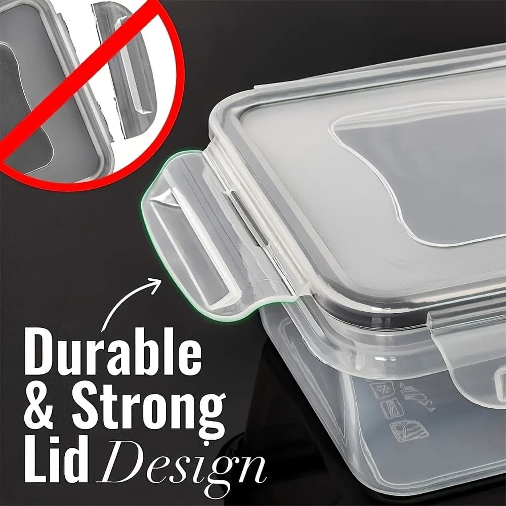 8 Parça Kilitli Kapaklı Hava Geçirmez Plastik Saklama Kabı Seti - BPA İçermez