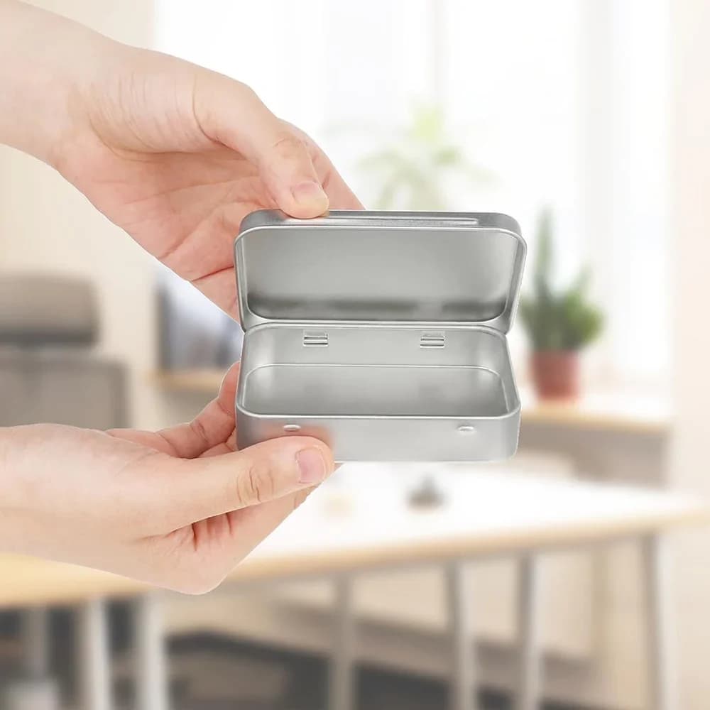 6 Parça Menteşeli Metal Teneke Kutu Seti - Taşınabilir Mini Kapaklı Saklama Kutusu, Şeker ve Hobi Düzenleyici