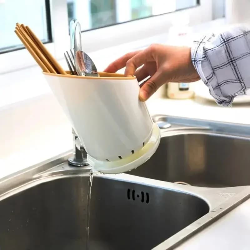 Tepsili Plastik Çatal Kaşık Bıçaklık ve Tezgah Üstü Kurutmalık