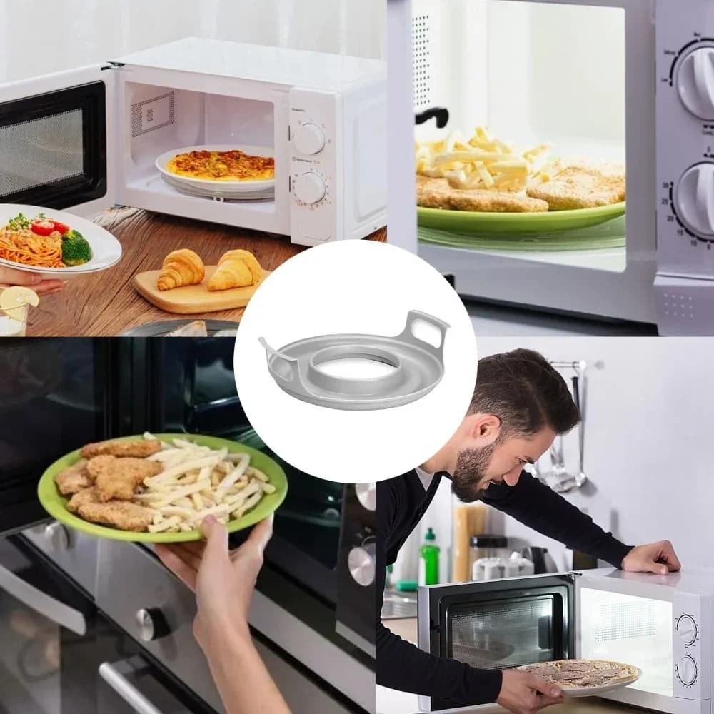 Deforme Olmaz Mikrodalga Tabak Tepsisi ve Tutucu, Kolay Temizlenebilir PP Stand