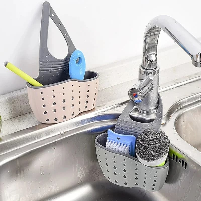 Ayarlanabilir Mutfak Lavabo İçi Askılı Sünger ve Sabunluk Sepet