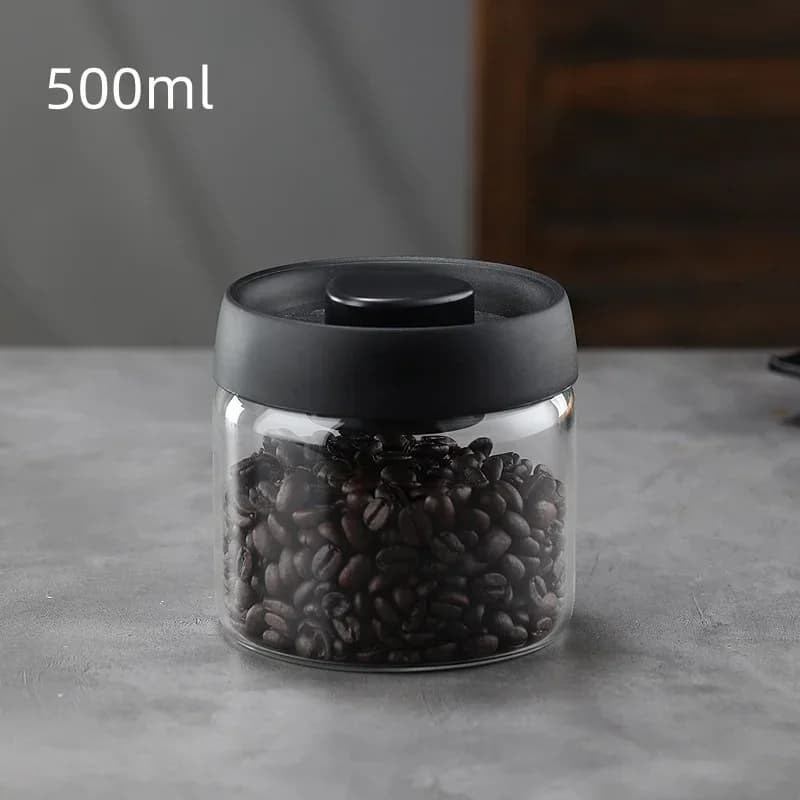 Vakumlu Cam Saklama Kabı ve Çaydanlık - Kahve Çekirdeği ve Çay İçin Hava Geçirmez Kavanoz