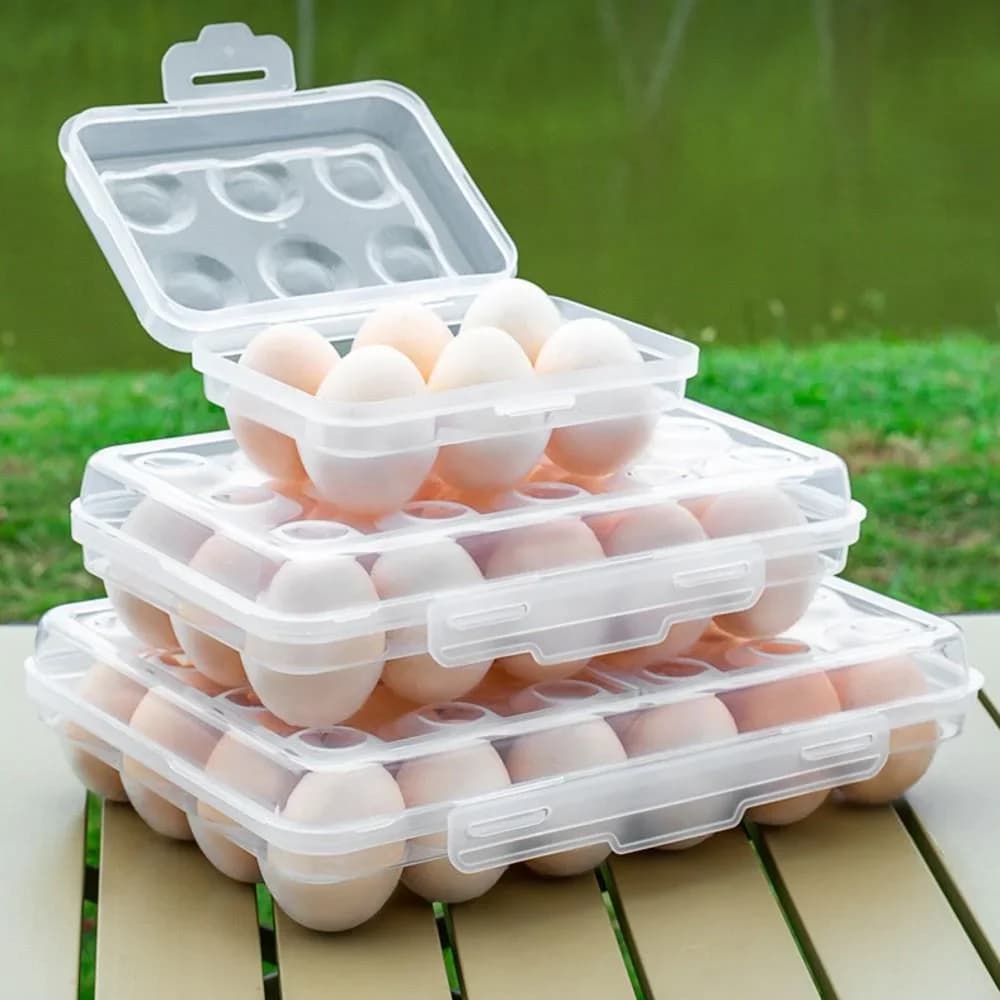 Kapaklı Plastik Yumurta Saklama Kutusu Buzdolabı ve Kamp Yumurtalığı