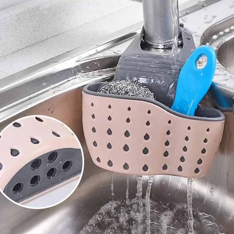Ayarlanabilir Mutfak Lavabo İçi Askılı Sünger ve Sabunluk Sepet