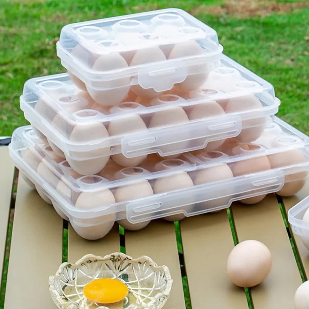 Kapaklı Plastik Yumurta Saklama Kutusu Buzdolabı ve Kamp Yumurtalığı