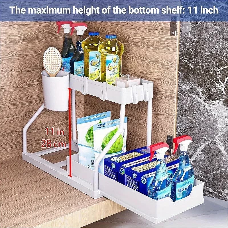 Çok Katlı Çekmeceli Düzenleyici Raf, Mutfak ve Lavabo Altı Banyo Düzenleyici