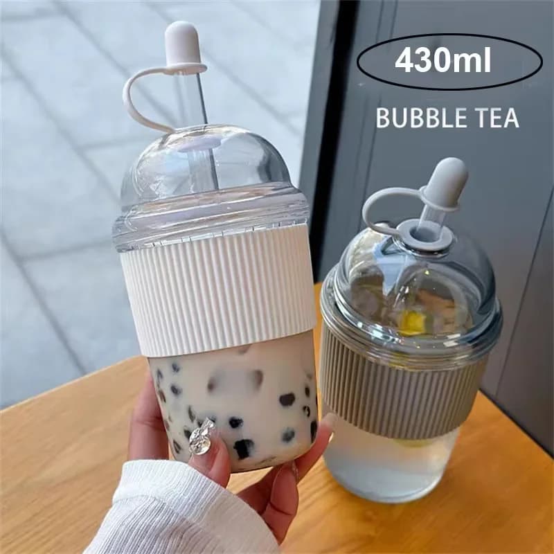 430 ml Pipetli Taşınabilir İçecek Bardağı, Su ve Kahve Şişesi