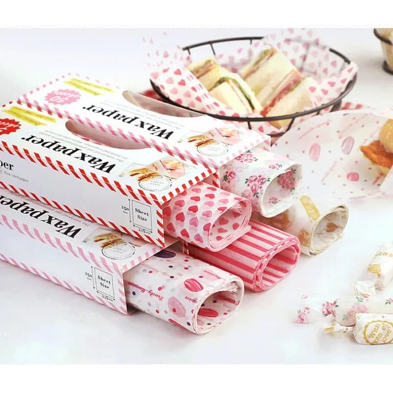 50 Adet Gıda Uyumlu Yağlı Pişirme Kağıdı, Burger ve Sandviç Sarma Kağıdı