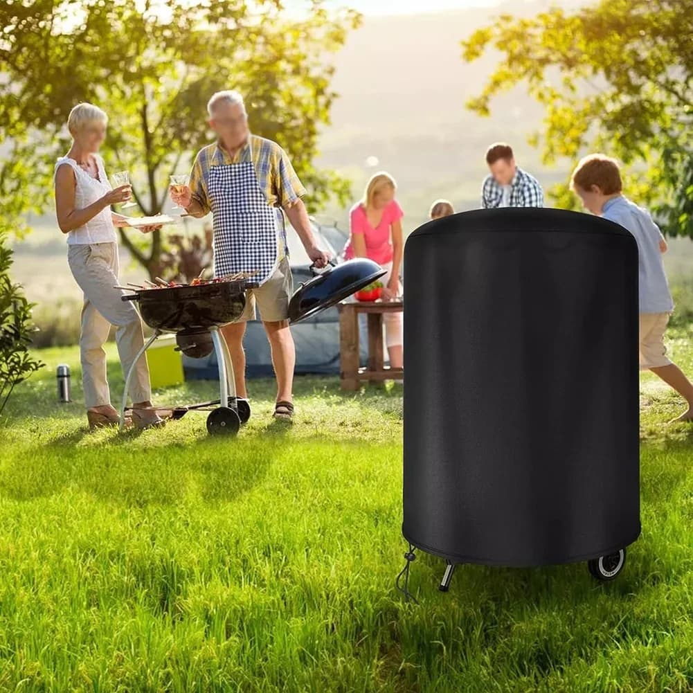 Raweao Yuvarlak Barbekü Örtüsü, Su Geçirmez Oxford Mangal Kılıfı 57 cm