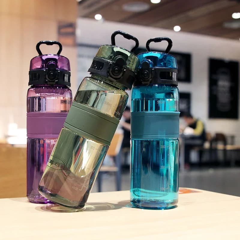 Sızdırmaz Filtreli Spor Su Matarası 500 ml Şeffaf Su Şişesi