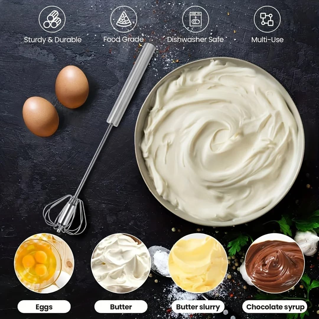 Paslanmaz Çelik Yarı Otomatik Yumurta ve Krema Çırpıcı