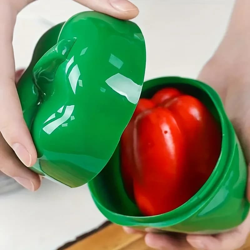 Kapaklı Plastik Sebze Saklama Kabı - Soğan, Sarımsak ve Biber Düzenleyici Kutu
