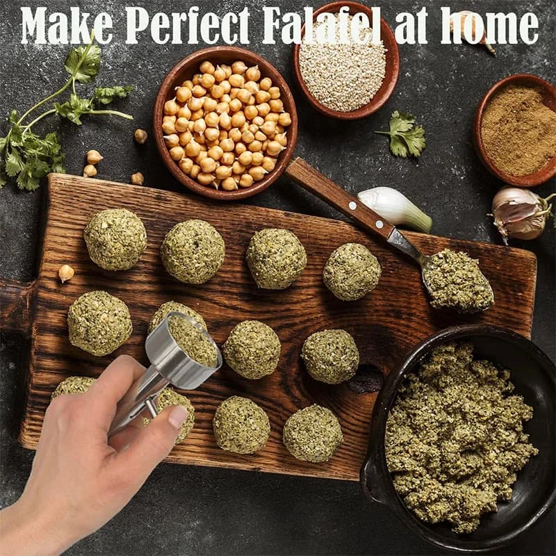 Paslanmaz Çelik Profesyonel Falafel ve Köfte Yapıcı Kaşık Kalıp