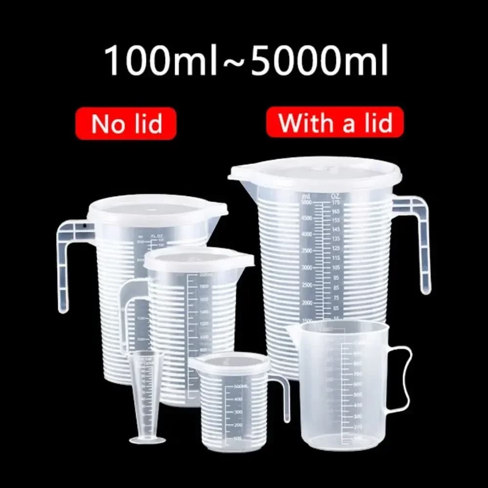 100-5000 ml Gıdaya Uygun Ölçekli Plastik Ölçü Kabı
