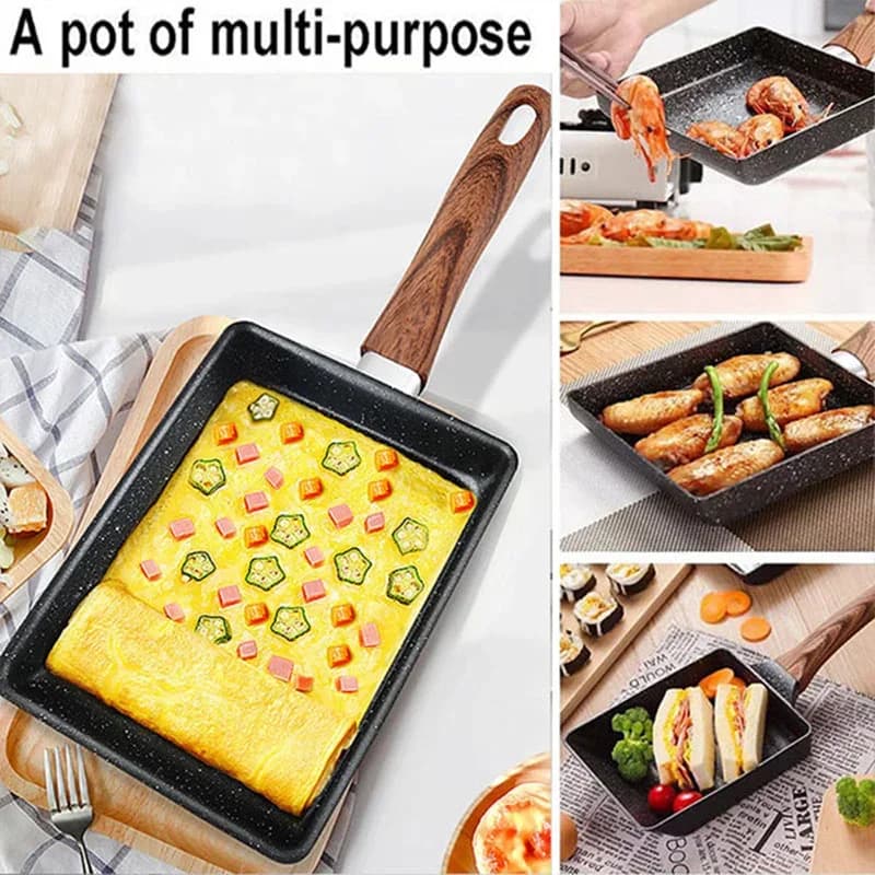 Tamagoyaki Japon Omlet Tavası - Yapışmaz Dikdörtgen Yumurta Tavası