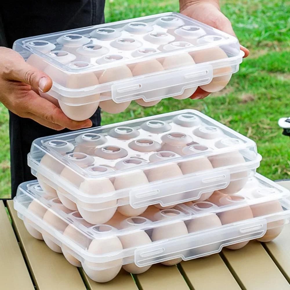 Kapaklı Plastik Yumurta Saklama Kutusu Buzdolabı ve Kamp Yumurtalığı