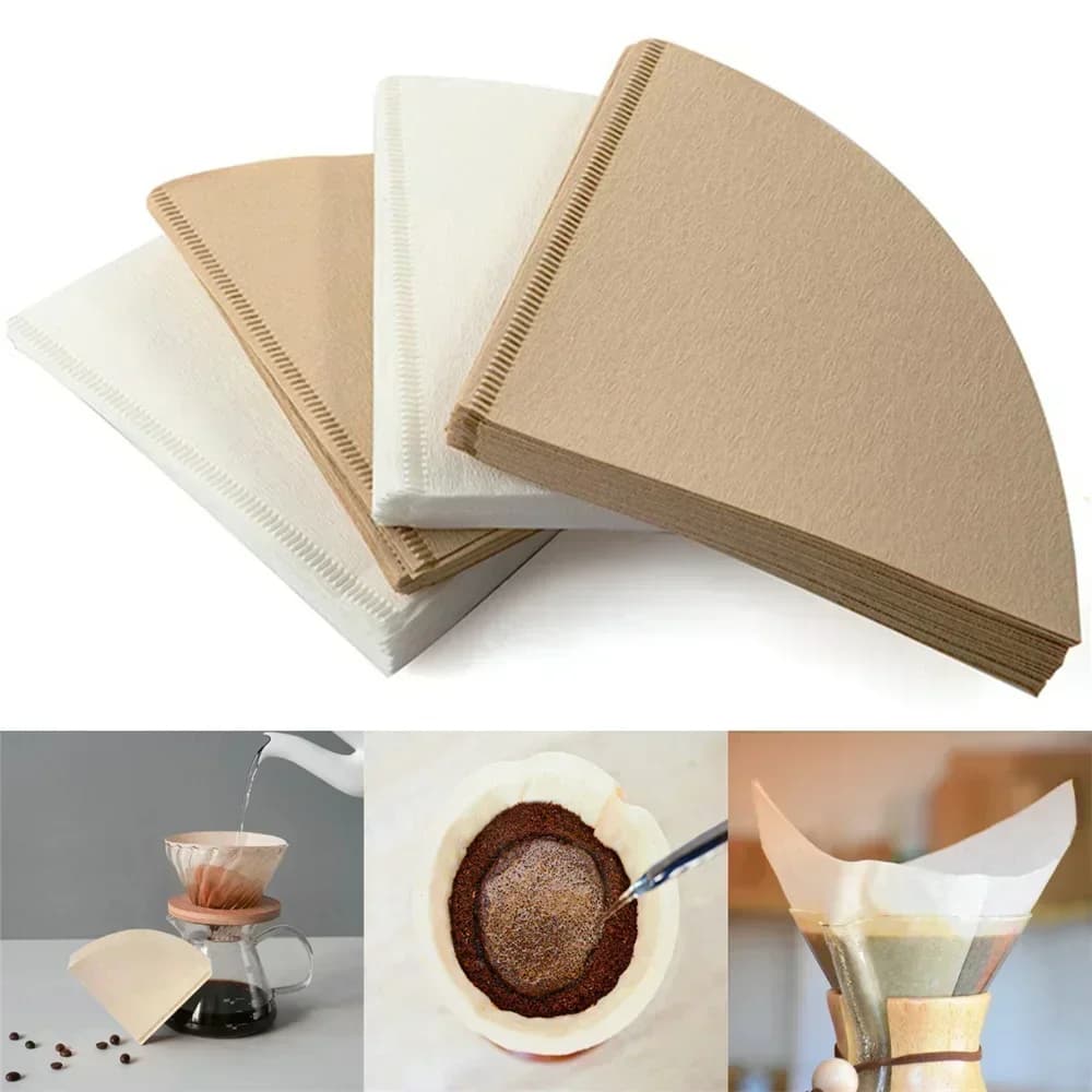 40/100 Adet V Şekilli Kahve Filtre Kağıdı, Ağartılmamış V60 Filtre Kahve Kağıdı