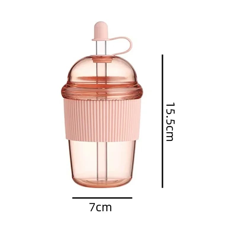 430 ml Pipetli Taşınabilir İçecek Bardağı, Su ve Kahve Şişesi
