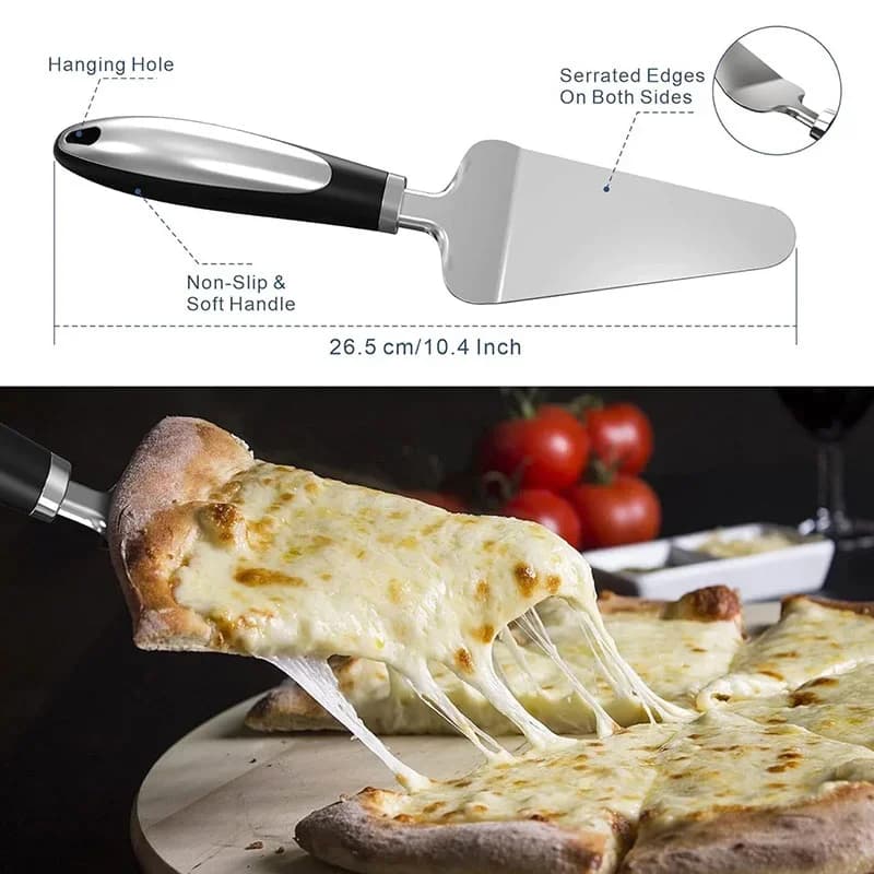 Paslanmaz Çelik Yuvarlak Pizza Kesici Hamur ve Kek Dilimleyici Rulet