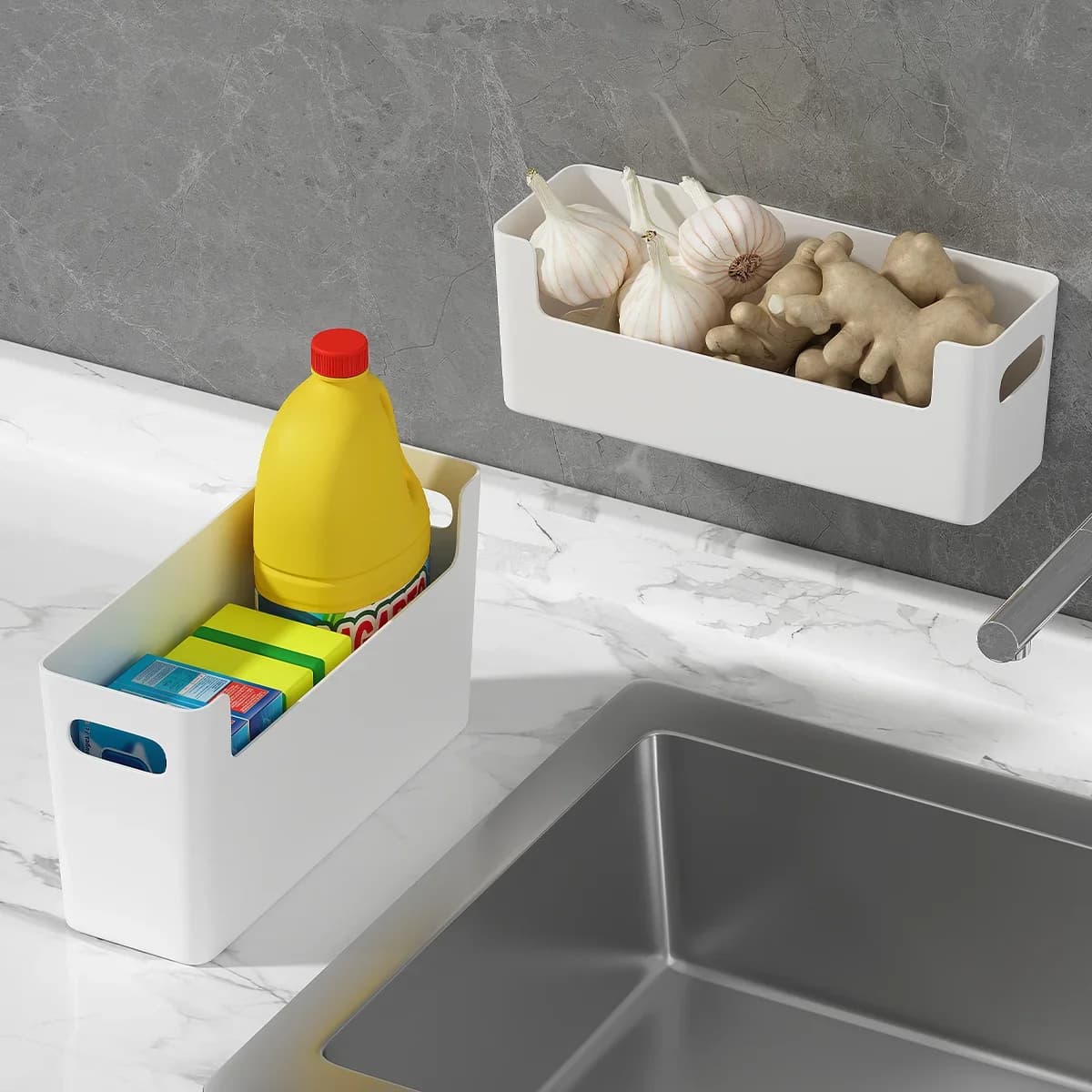 Dolap Kapağı İçi Asılabilir Düzenleyici Kutu, Streç Film ve Banyo Gereçleri Saklama Kabı