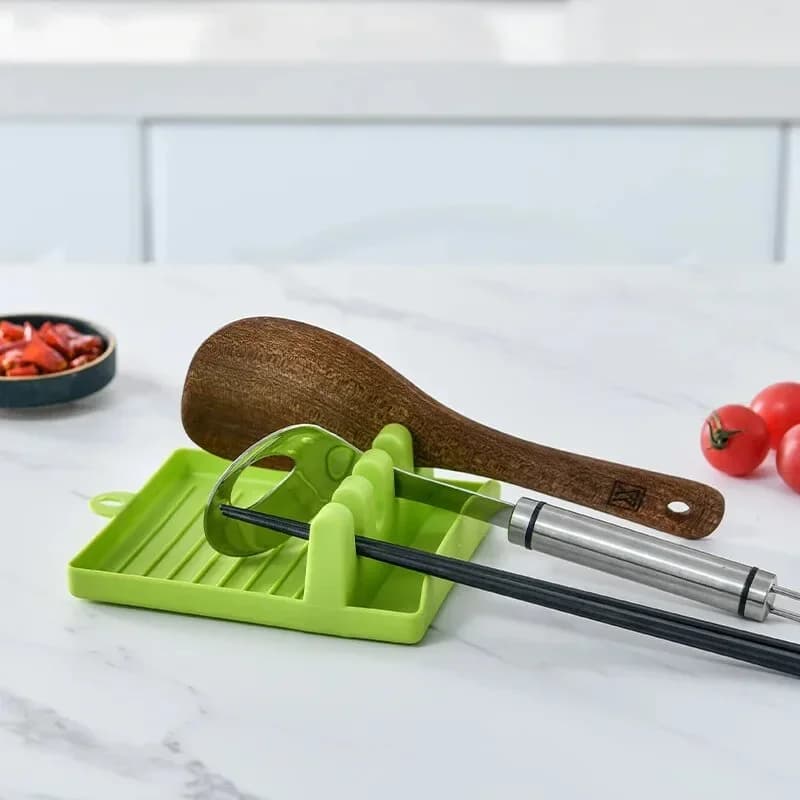 Tezgah Üstü Tencere Kapağı ve Kaşık Tutucu Stand - Kaşıklık ve Spatula Altlığı