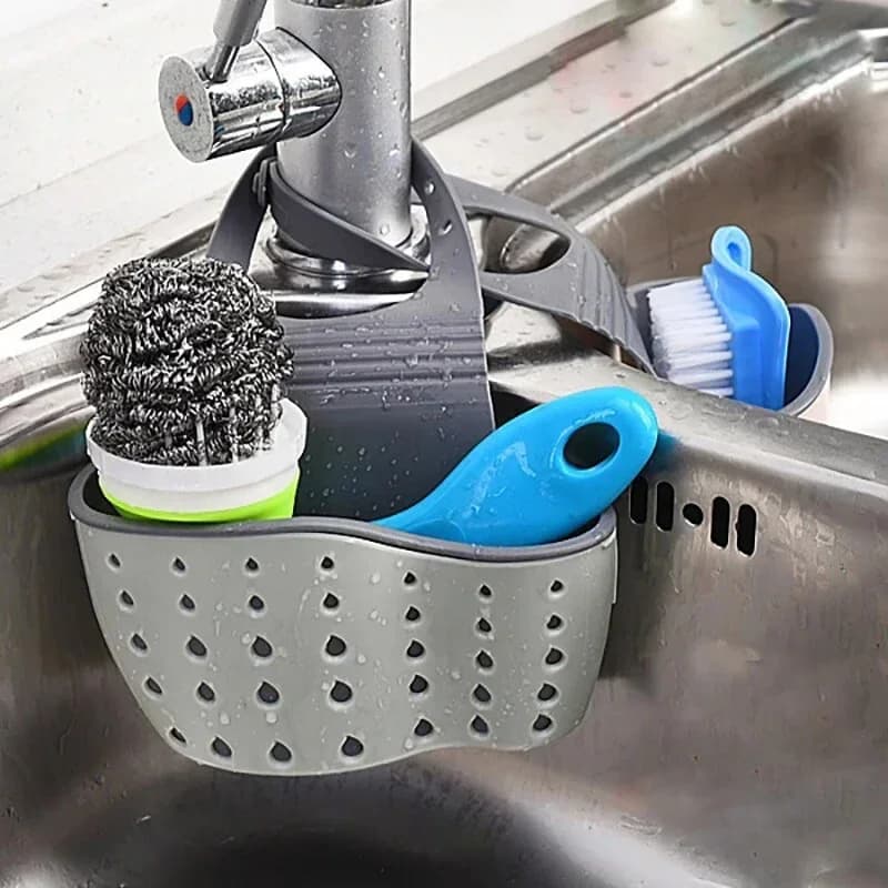 Ayarlanabilir Mutfak Lavabo İçi Askılı Sünger ve Sabunluk Sepet