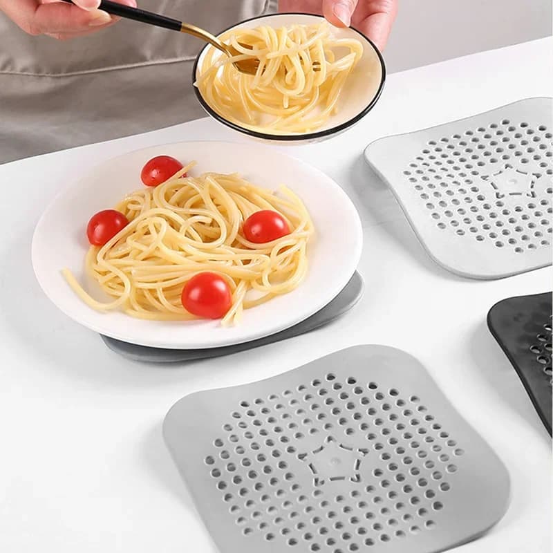 3'lü Silikon Lavabo ve Gider Saç Tutucu Süzgeç Filtre