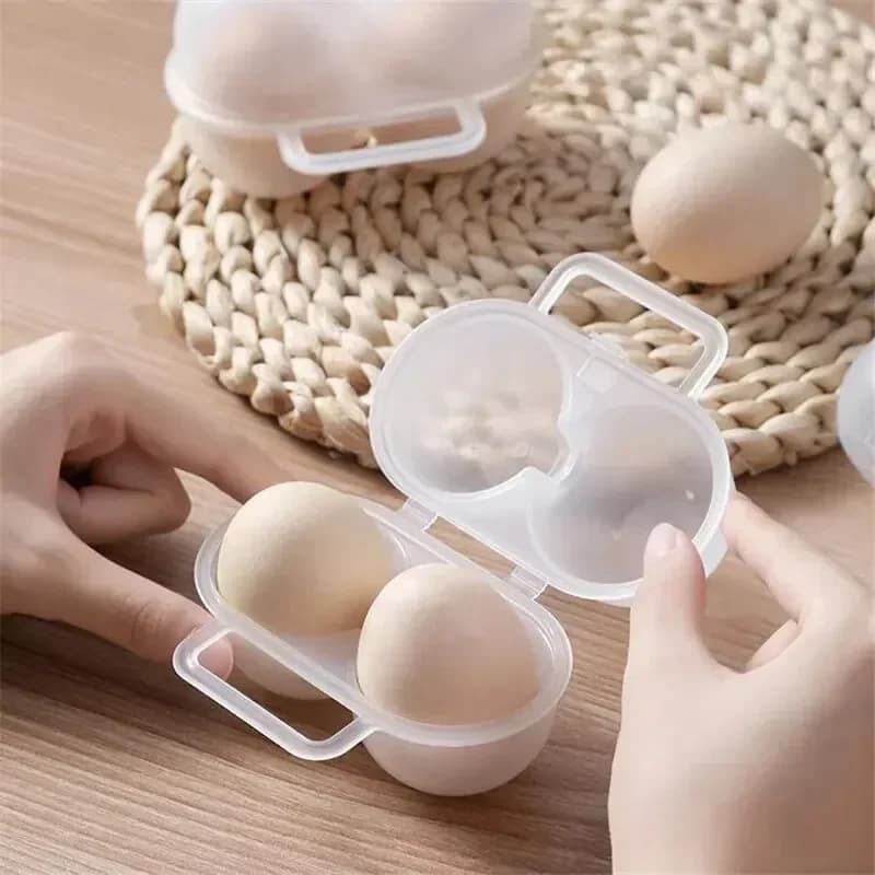 1 Adet 2'li Taşınabilir Yumurta Saklama Kutusu, Darbe Emici Plastik Yumurtalık