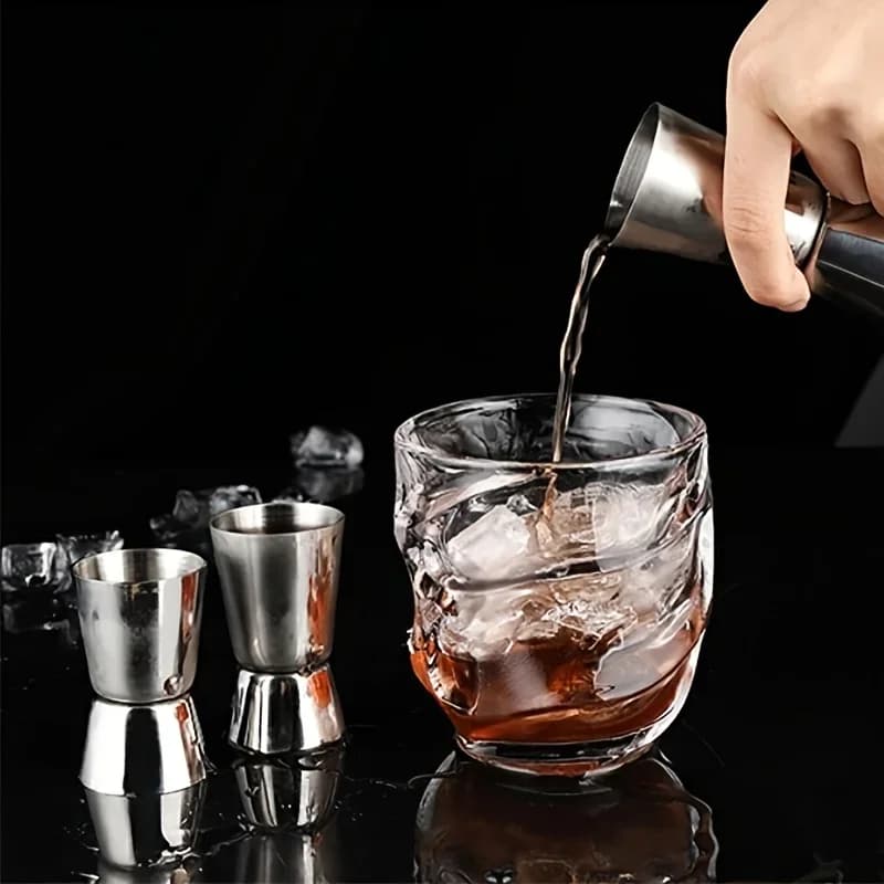 Paslanmaz Çelik Kokteyl Ölçü Kabı Jigger Çift Taraflı Bar Ölçeği