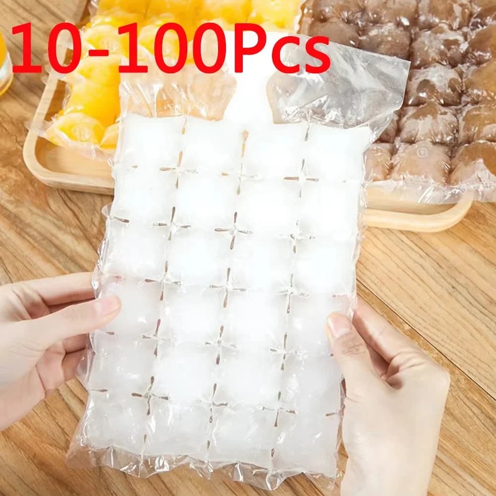 10-100 Adet/Paket Tek Kullanımlık Kendinden Kilitli Buz Torbası Buz Küpü Kalıbı